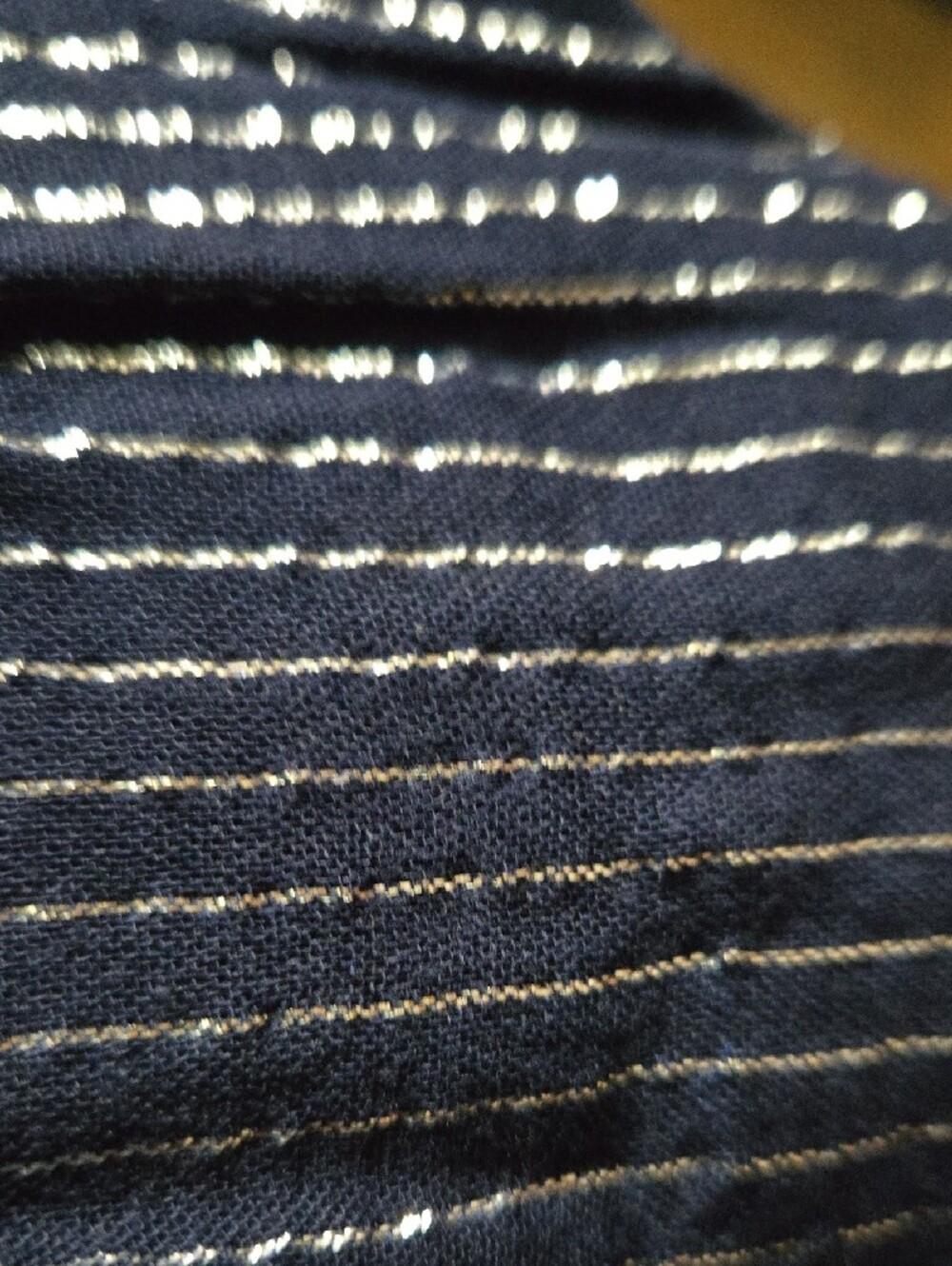 Lane Bryant Navy Elastic Waist Pants with Metallic Pin Stripes- 28P - Picture 3 of 7